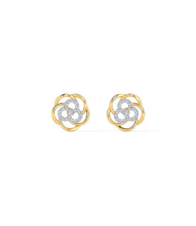 Floweret Cluster Diamond Stud Earrings