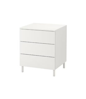 Chest Of 3 Drawers, White/fonnes White