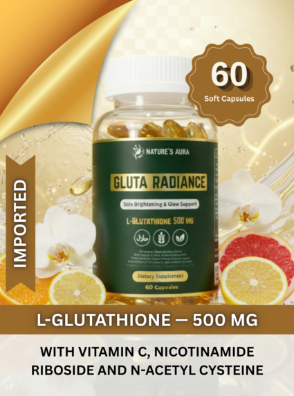 Gluta Radiance Glutathione 500mg with Vitamin C – 60 Soft capsules Gluta Radiance Glutathione 500mg with Vitamin C – 60 Soft capsules